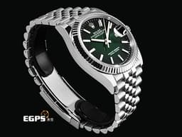 ROLEX 勞力士 DateJust 36 蠔式日誌型 126234 <font color="#4db383">最新款 漸層煙燻綠色面盤</font> DJ36 經典三角坑紋錶圈 <font color="#FF0000">2026年木紋保卡 紀念型(Jubilee)五銖錶帶</font> 自動上鍊 36mm