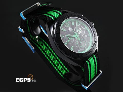 TAG HEUER 泰格豪雅 F1系列 Formula 1 CAZ1113.FC8189 黑色PVD不鏽鋼材質 黑色格紋面盤搭配綠色指針、時標、刻度 1/10秒計時功能 2026年保卡 石英機芯 42mm