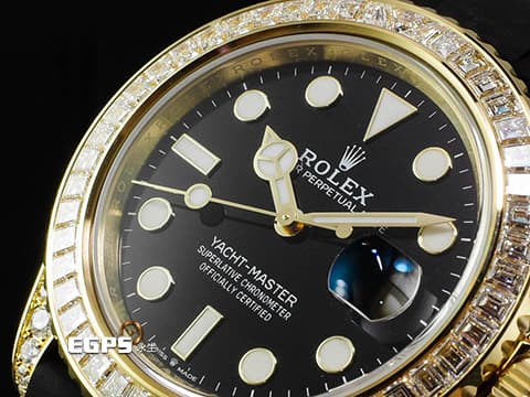 ROLEX 勞力士 Yacht-Master VIP隱藏款 滿鑽錶殼 產量稀少 一錶難求 18K黃金錶殼 鑲嵌 遊艇名仕型 226668 TBR VVVIP 特殊 隱藏款 霸氣十足 2025年保卡 自動上鍊 42mm