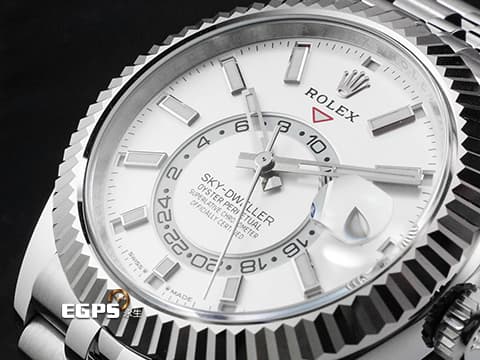 ROLEX 勞力士 Sky-Dweller 蠔式 天行者 336934 最新9002機芯 白色面盤 沙羅系統 年曆錶 兩地時區 經典三角坑紋錶圈 2025年保卡 紀念型(Jubilee)五銖錶帶 自動上鍊 42mm