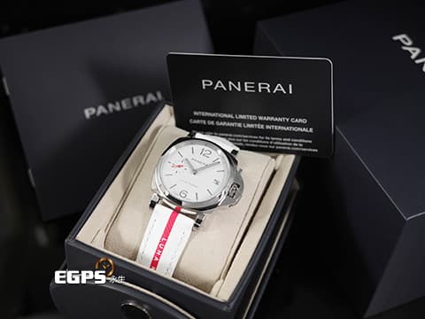 PANERAI 沛納海 Luminor Due Luna Rossa 3 Days PAM01378 三日鍊 小秒針 白色經典三明治夜光面盤 PAM01378 不鏽鋼 2025年保單 最新快拆錶帶 自動上鍊 38mm