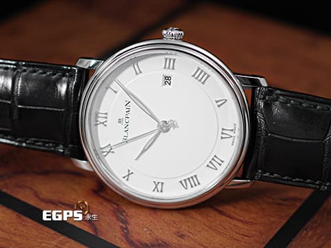 BLANCPAIN 寶珀 Villeret 系列 Ultraplate 超薄腕錶 6651 1127 55B 經典 大三針 不鏽鋼材質 100小時動能儲存 2024年保單 自動上鍊 40mm