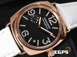 PANERAI 沛納海 Radiomir PAM00136 <font color="#cadff0">原廠鑲嵌88顆頂級天然美鑽時標面盤</font> 小秒針 <font color="#f3baa1">玫瑰金材質</font> PAM136 <font color="#ff0000">數量稀少的原鑲鑽石時標小沛 </font><font color="#FF0000">限量200只 典藏錶盒、限量證書</font> 自動上鏈 40mm