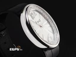 PIAGET 伯爵 LIMELIGHT G0A32099 18K白金材質 <font color="#05f0f0">可旋轉原廠鑲嵌36顆鑽石錶圈(約1.1克拉) 原廠鑲嵌20顆鑽石12、6時標(約0.03克拉)</font> <font color="#ff0000">新錶訂價:約1,093,000元</font> 石英機芯 40x31mm