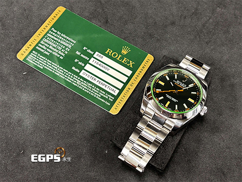 ROLEX 勞力士 Oyster Perpetual 蠔式 Milgauss 高抗磁 116400GV 綠玻璃 不鏽鋼 大三針 經典橘色閃電秒針 自動上鍊 40mm