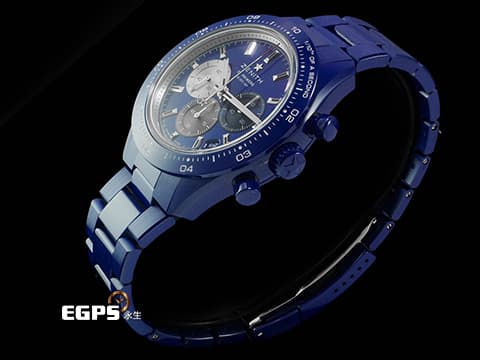 ZENITH 真力時 CHRONOMASTER 49.3102.3600/51.M3100 藍色陶瓷材質 品牌160週年紀念款 特殊錶盒 2025年保卡 附原廠藍色橡膠錶帶 自動上鍊 42mm