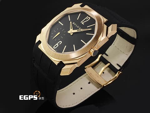 BVLGARI 寶格麗 OCTO Finissimo 103286 18K玫瑰金材質 超薄 鉑金微型自動盤 小秒針 2020年保卡 自動上鍊 40mm