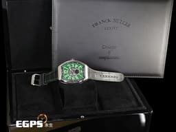 Franck Muller 法蘭穆勒 FM錶 Vanguard系列 Slim Vintage V41 <font color="#009100">綠色面盤</font> V41SS6AT 酒桶型 小秒針 不鏽鋼 <font color="#ff0000">2025年保單</font> 自動上鍊 41mm
