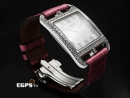 HERMES 愛馬仕 HEURE H 系列 CC2.730.216 不鏽鋼材質 H型錶殼 <font color="#05f0f0">白色珍珠貝母面盤 原廠鑲嵌鑽石錶圈</font> <font color="#FF0000">台灣公司貨 </font> 石英機芯 29mm