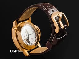 PANERAI 沛納海 Luminor 1950 PAM00289 PAM289 GMT 18K玫瑰金材質 <font color="#ffff00"> 日期顯示 第二時區日夜顯示</font> <font color="#ffe3ab">棕色面盤 動力儲存顯示 </font> <font color="#FF0000"> 2017年保單 </font> 手動上鏈 44mm