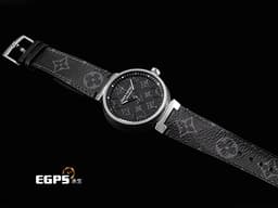 LOUIS VUITTON 路易威登 LV Tambour Diver QA140 不鏽鋼材質 <font color="#05f0f0">LV圖樣紋路面盤</font> <font color="#ff0000">2022年保卡 台灣公司貨</font> 自動上鏈 41mm