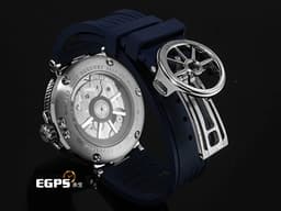 BREGUET 寶璣 Marine 航海系列 航海家 海之王子 5517BB/Y2/9ZU 18K白金材質 <font color="#05f0f0">寶齊萊藍機刻雕花波浪紋面盤</font>  <font color="#FF0000">2019年保單</font> 自動上鍊 40mm