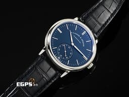 A.LANGE & SOHNE 朗格 SAXONIA 215.032 18K白金材質 <font color="#9fdbec">飽和、沈穩的藍色面盤 簡約大方設計風格 </font> <font color="#0582f5"> 經典德國工藝 3/4夾板 手工雕刻鵝頸 德國銀夾板</font> <font color="#ff0000">2018年保單 台灣公司貨</font> 自動上鍊 38.5mm
