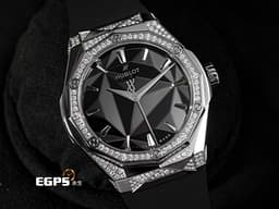 HUBLOT 宇舶 Classic Fusion 經典融合 ORLINSKI 聯名款 550.NS.1800.RX.1804.ORL19 <font color="#595959">原廠鑲鑽 黑色切面立體錶盤</font><font color="#ff0000"> </font>鈦金屬+不鏽鋼材質<font color="#ff0000"> 2025年保單 </font>自動上鍊 40mm