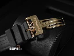 Audemars Piguet 愛彼 AP錶 Royal Oak 皇家橡樹 15500OR.OO.D002CR.01 <font color="#ec8e22">玫瑰金材質</font> 搭配Rubber B橡膠錶帶 15500 OR 經典黑色格紋面盤 大三針 <font color="#FF0000">2021年保卡 </font> 自動上鍊 41mm