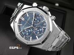 Audemars Piguet 愛彼 AP錶 Royal Oak Chronograph 皇家橡樹 26240ST.OO.1320ST.05 飛返 計時碼表<font color="#0080FF"> 雲夜藍面盤 </font>26240 ST 不鏽鋼<font color="#FF0000"> 2023年保單</font> 自動上鍊 41mm