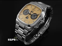 Glashutte Original 格拉蘇蒂 Seventies Chronograph Panorama Date<font color="#fdebba">「Golden Bay」海灣金面盤 限量100支</font> 復古系列 1-37-02-14-02-63 不鏽鋼 飛返 計時碼表 動能顯示 <font color="#FF0000">2023年台灣公司貨 另附原廠不鏽鋼錶帶</font> 自動上鍊 40mm