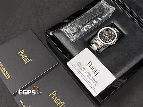 PIAGET 伯爵 Polo skeleton 系列 G0A45001 不鏽鋼材質 微型自動盤、鏤空面盤 超薄 2021年保卡 自動上鍊 42mm