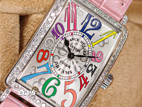 Franck Muller 法蘭穆勒 FM Long Island系列 952 QZ COL DRM D 1R 原廠鑲鑽 不鏽鋼 Color Dreams 彩色阿拉伯數字時標 952QZ 石英腕錶 26x44 mm