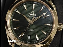 OMEGA 歐米茄 Seamaster 海馬 Aqua Terra 150 系列 22052412110001 <font color="#487d08">綠色橫甲板紋面盤</font> 大三針 <font color="#f7df45">Moonshine金材質</font> 同軸擒縱 <font color="#FF0000">2025年保卡</font> 自動上鍊 41mm