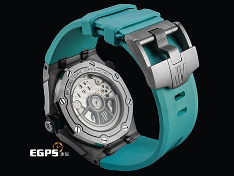 Audemars Piguet 愛彼 AP錶 Royal Oak Offshore Diver 皇家橡樹 離岸型 15720ST.OO.A355CA.01 ROO Tiffany色計時內圈 原廠橡膠錶帶 不鏽鋼材質 2026年保卡 錶帶快拆系統 僅試帶極新品 自動上鍊 42mm
