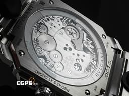 BVLGARI 寶格麗 Bulgari Octo Finissimo系列 104192 <font color="#05f0f0">手繪機芯草圖銀色面盤 環形自動盤</font> 八角形多稜角設計錶框 小秒針<font color="#9fdbe9"> 超薄 GMT</font> 不鏽鋼材質 <font color="#FF0000">2024年保卡 限量140支</font> 自動上鍊 40mm