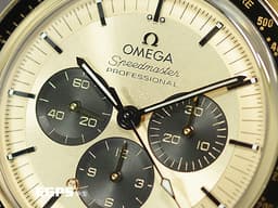 OMEGA 歐米茄 Speedmaster Moonwatch Professional 超霸 速霸 <font color="#edbb91">Moonshine金 熊貓面盤 </font>31062425099001 專業 登月 計時碼錶 <font color="#FF0000">3861機芯 </font><font color="#FF0000">2022年保台灣公司貨</font> 同軸擒縱 手上鏈 42 mm