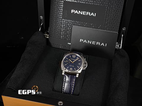 PANERAI 沛納海 Luminor Due 3 Day PAM926 三日鍊 小秒針 PAM00926 藍色放射紋三明治面盤 鈦金屬 2019年保單  自動上鍊 38mm