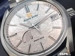 GRAND SEIKO 特級精工 GS 精工 Heritage系列 SBGA413G 春分 Spring Drive 44GS 三日鍊 <font color="#FFB7DD">錶盤設計源自 二十四節氣「春分」,櫻花隨風飄落墜至河中,在水面上漂流形成「花筏」景象</font> 鈦金屬 <font color="#FF0000">2026年保單</font> 自動上鍊 40mm