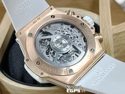 Hublot 宇舶 BIG BANG系列 UNICO 王金白色 441.OE.2011.RW 18K王金材質 <font color="#ff0000">2024年保單</font> <font color="#ffff00"> 白陶瓷 消光白色鏤空面盤 飛返計時碼錶</font> 自動上鍊 42mm