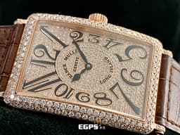 Franck Muller 法蘭穆勒 FM錶 Long Island 1000SC 18K玫瑰金材質 <font color="#05f0f0">精鑲鑽框耀眼奪目、精鑲鑽滿天星面盤</font> 自動上鍊 43x31mm