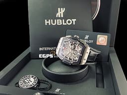 Hublot 宇舶 Spirit of Big Bang 大爆炸 靈魂系列 641.NM.0173.LR 計時碼表 鈦金屬 陶瓷錶框 鏤空面盤 <font color="#ff0000">2019年保單 </font>自動上鍊 42mm