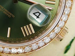 ROLEX 勞力士 DayDate 40 蠔式 星期日曆型 228345RBR <font color="#779b59">原廠鑽石外圈 DD60周年紀念款 橄欖綠色面盤</font> DD40 永恆玫瑰金 <font color="#FF0000">2018年保單 元首型(President)錶帶 總統帶</font> 228345 RBR 自動上鏈 40mm
