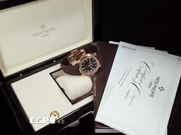 PATEK PHILLIPPE 百達翡麗 PP Aquanaut 海底探險家 5167R-001 18K玫瑰金材質 <font color="#f5c89e">深棕色格紋面盤</font> <font color="#FF0000">2021年保單</font> 自動上鏈 40mm