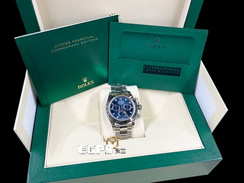 ROLEX 勞力士 Cosmograph Daytona 宇宙計時型 迪通拿 116509 亮藍色面盤 計時碼表 18K白金材質 2021新式保卡 自動上鏈 40mm